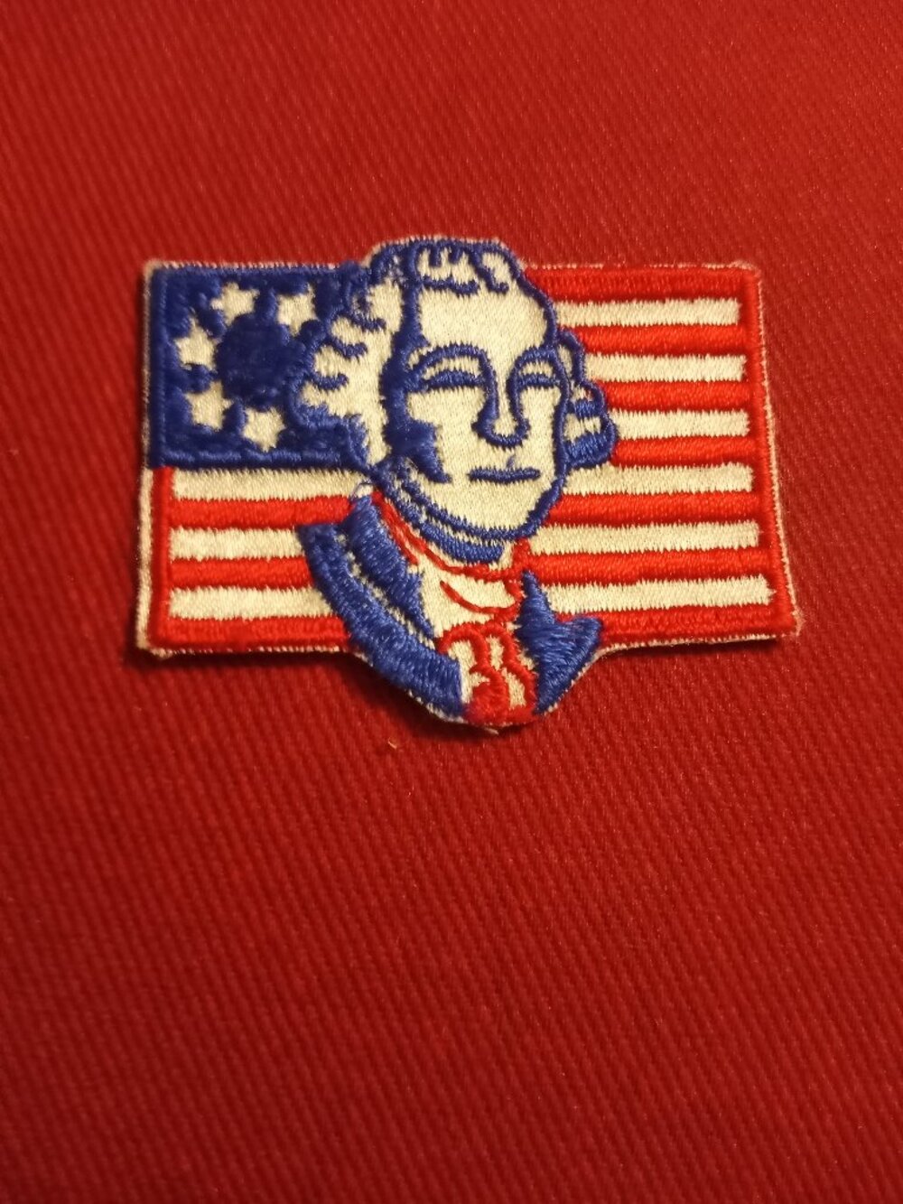 vintage 70s George Washington American Flag embroidered patch